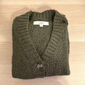 Loft by Ann Taylor Olive Green Cardigan.